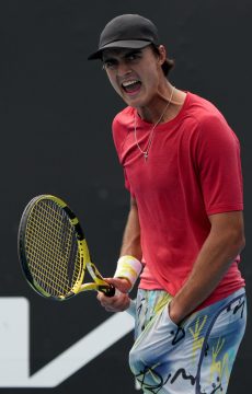 Adam Walton (AUS)in action during the 2023 Australian Open Qualifiers at Melbourne Park on Monday, January 9th, 2023. MANDATORY PHOTO CREDIT Tennis Australia/Mark Dadswell