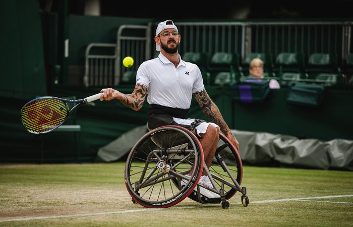 Heath Davidson in action at Wimbledon. Picture: ITF Heath Davidson in action at Wimbledon. Picture: ITF