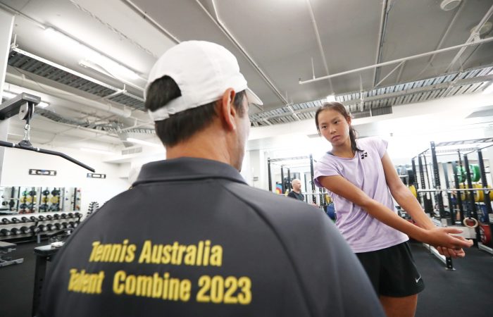 Koharu Nishikawa at the Tennis Australia Talent Combine in Brisbane. Picture: Tennis Australia Koharu Nishikawa at the Tennis Australia Talent Combine in Brisbane. Picture: Tennis Australia