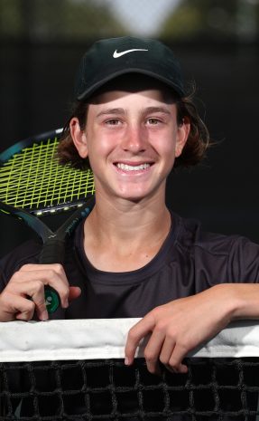 Elijah Dikkenberg at the Tennis Australia Talent Combine in Brisbane. Picture: Tennis Australia