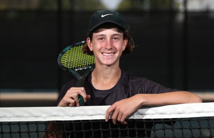 Elijah Dikkenberg at the Tennis Australia Talent Combine in Brisbane. Picture: Tennis Australia Elijah Dikkenberg at the Tennis Australia Talent Combine in Brisbane. Picture: Tennis Australia