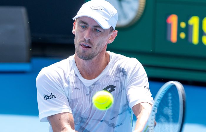 John Millman in action during Australian Open 2024 qualifying. Picture: Tennis Australia John Millman in action during Australian Open 2024 qualifying. Picture: Tennis Australia