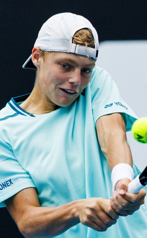 January 21: Cruz Hewitt (AUS) plays Alexander Razeghi (USA) on Court 3 during the 2024 Australian Open on Sunday, January 21, 2024. Photo by TENNIS AUSTRALIA / AARON FRANCIS