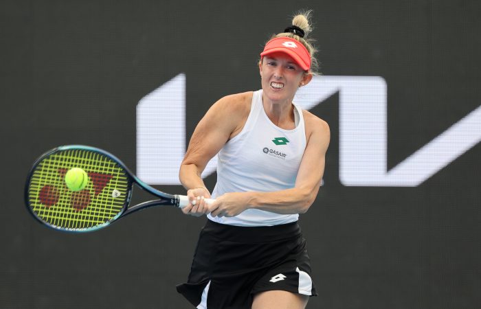 Storm Sanders in action at the Adelaide International. Picture: Tennis Australia Storm Sanders in action at the Adelaide International. Picture: Tennis Australia