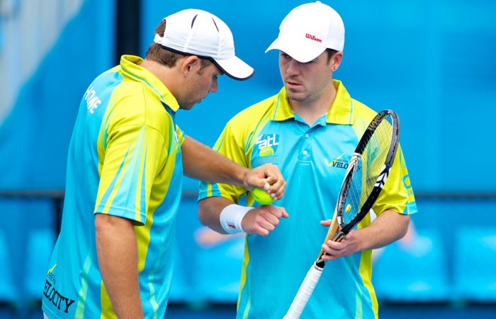 Robert Howe with teammate James Frawley of Canberra Velocity Robert Howe with teammate James Frawley of Canberra Velocity