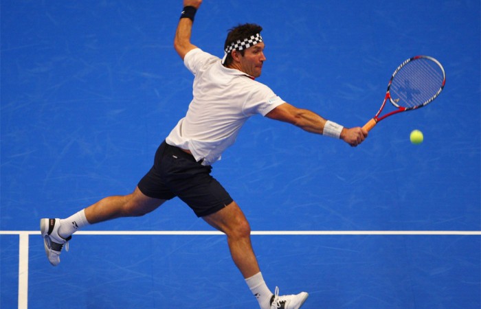 Pat Cash, London Pat Cash of Australia plays a volley. GETTY IMAGES