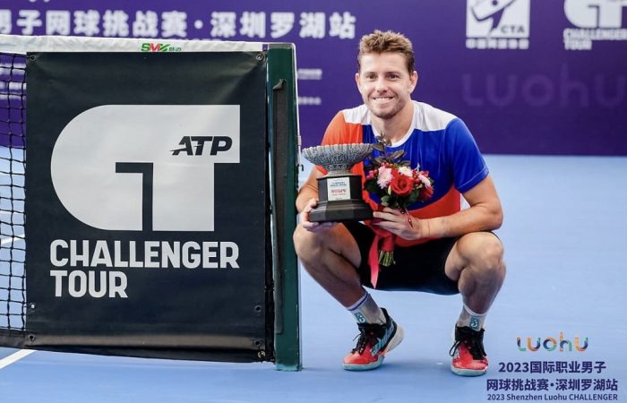 James Duckworth celebrates his title win in Shenzhen James Duckworth celebrates his title win in Shenzhen