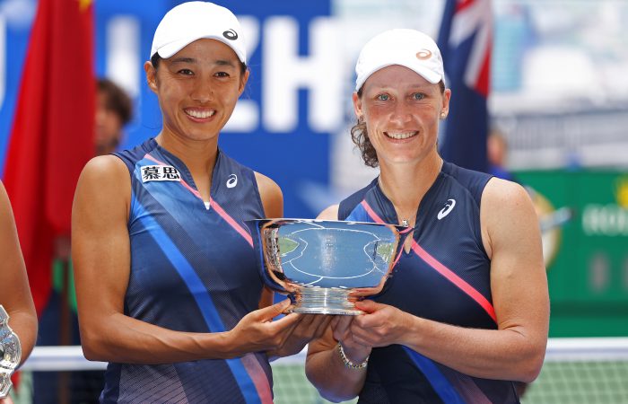 US Open 2021 champions Zhang Shuai and Sam Stosur. Picture: Getty Images US Open 2021 champions Zhang Shuai and Sam Stosur. Picture: Getty Images