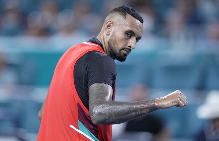Nick Kyrgios in Miami. Picture: Getty Images
