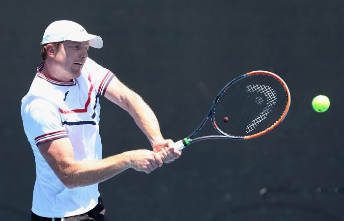 Australian Open December Showdown MELBOURNE, AUSTRALIA - DECEMBER 11: Matthew Barton of Australia competes against Maverick Banes of Australia in his first round Australian Open December Showdown match at Melbourne Park on December 11, 2017 in Melbourne, Australia. (Photo by Robert Prezioso/Getty Images)