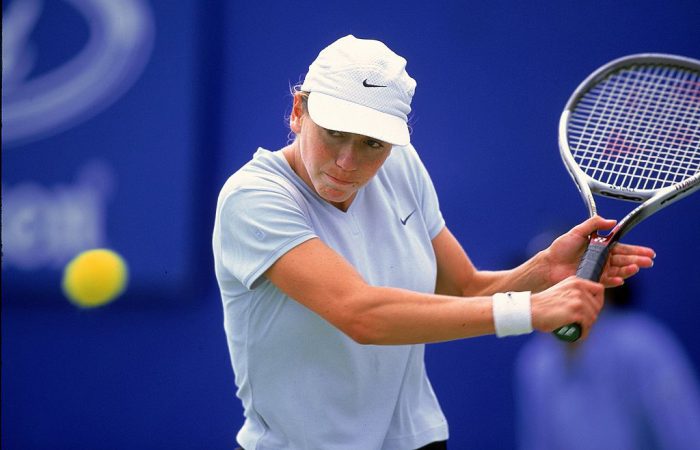 Annabel Taylor (then Ellwood) in action at Australian Open 2001. Picture: Getty Images Annabel Taylor (then Ellwood) in action at Australian Open 2001. Picture: Getty Images