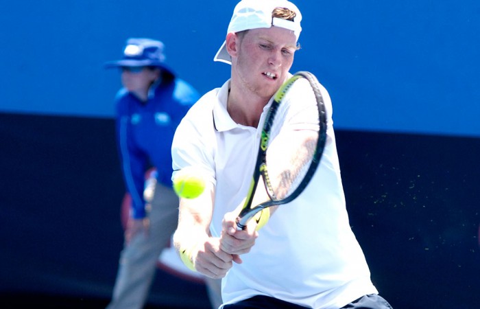 Harry Bourchier plays a backhand en route to victory in the semifinals of the 2014 18/u Australian Championships at Melbourne Park; Getty Images Harry Bourchier plays a backhand en route to victory in the semifinals of the 2014 18/u Australian Championships at Melbourne Park; Getty Images