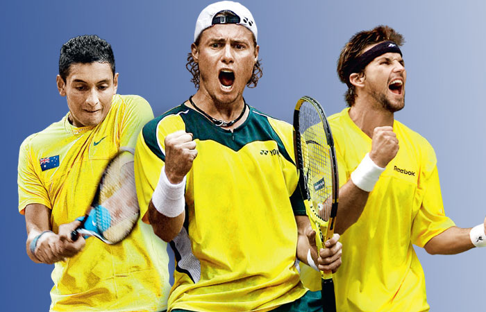 Nick Kyrgios, Lleyton Hewitt and Pat Rafter.