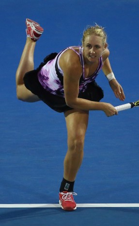 Jess Moore in action at the 2016 Hobart International; Getty Images