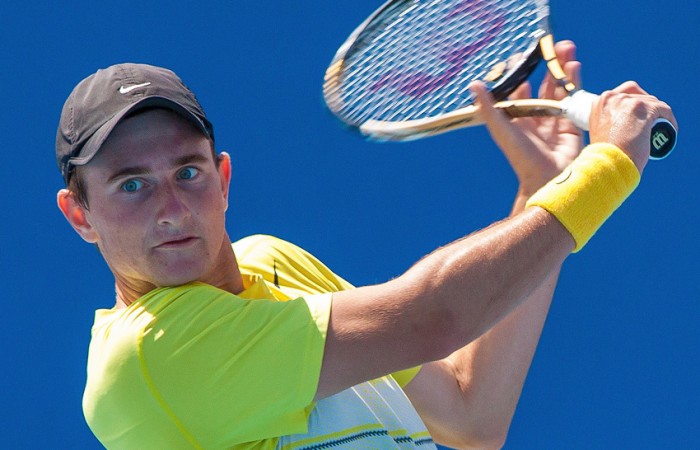 Bradley Mousley Bradley Mousley in action during the 2012 Optus 16 Australian Championships at Melbourne Park; Matt Johnson