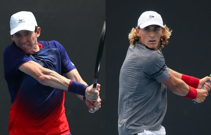 JP Smith and Max Purcell at the AO Play-off Max Purcell (R) and John-Patrick Smith won their AO Play-off semifinals on Friday at Melbourne Park. (Photo: Elizabeth Bai/Tennis Australia)
