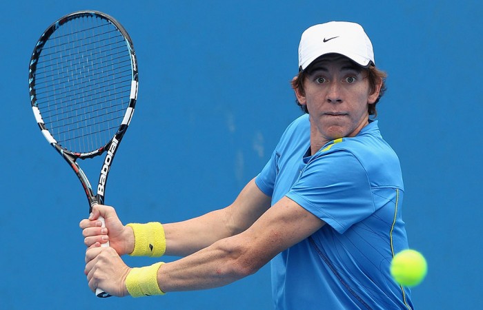 JP Smith, AO Play-off, Melbourne Park, 2013. GETTY IMAGES JP Smith, AO Play-off, Melbourne Park, 2013. GETTY IMAGES