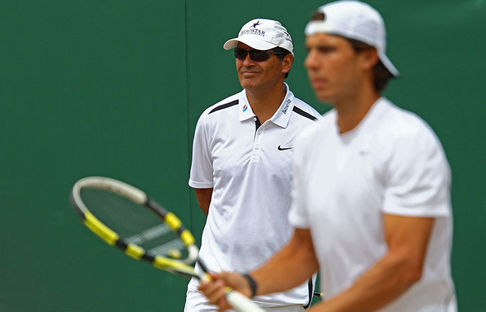 Toni Nadal (left) and Rafael Nadal, Wimbledon, 2011. GETTY IMAGES