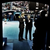 Jim Courier and Bruce McAvaney, Australian Open, 2013. GETTY IMAGES