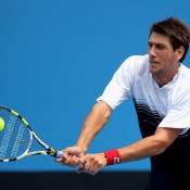 Carsten Ball went to five sets against Pere Riba, eventually coming second best.